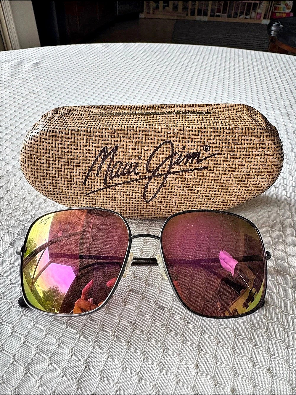 Maui Jim MJ546-14 Titanium Sunglasses pink & Gold Like New